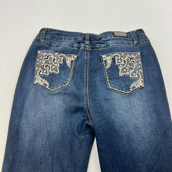 Earl Jeans Womens Straight Leg Jeans Embellished Rhinestone Size 10 - Picture 7 of 10